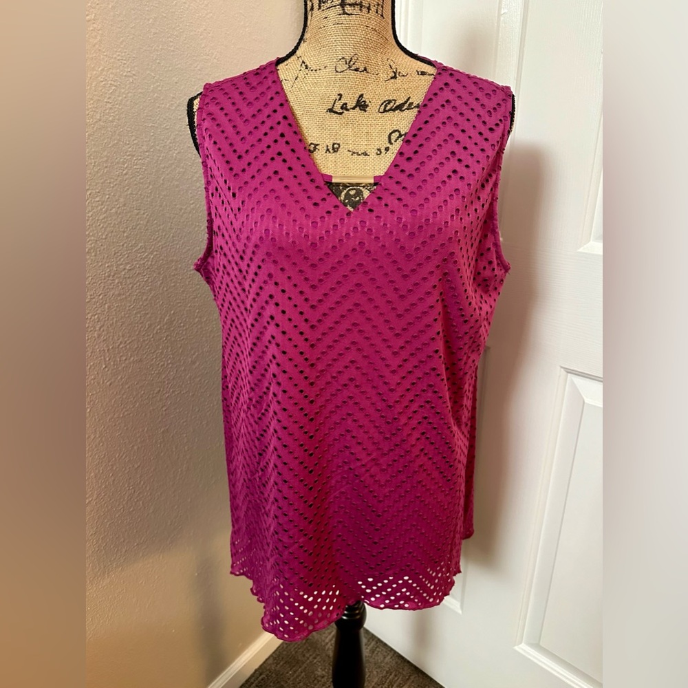 NEW Christopher & Banks Fuchsia Tank, Size X (14W)
